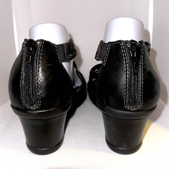 Earth Cutout Leather Wedge Sandals - Picture 8 of 13